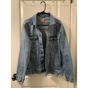 Threadfast Men's Button Down Denim Jean Jacket Blue Size Large